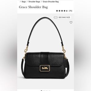 Coach Factory Grace Shoulder Bag - Black Leather